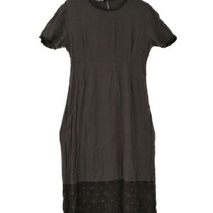 Vintage Johnny Was brown rayon maxi sheath dress S